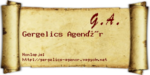 Gergelics Agenór névjegykártya